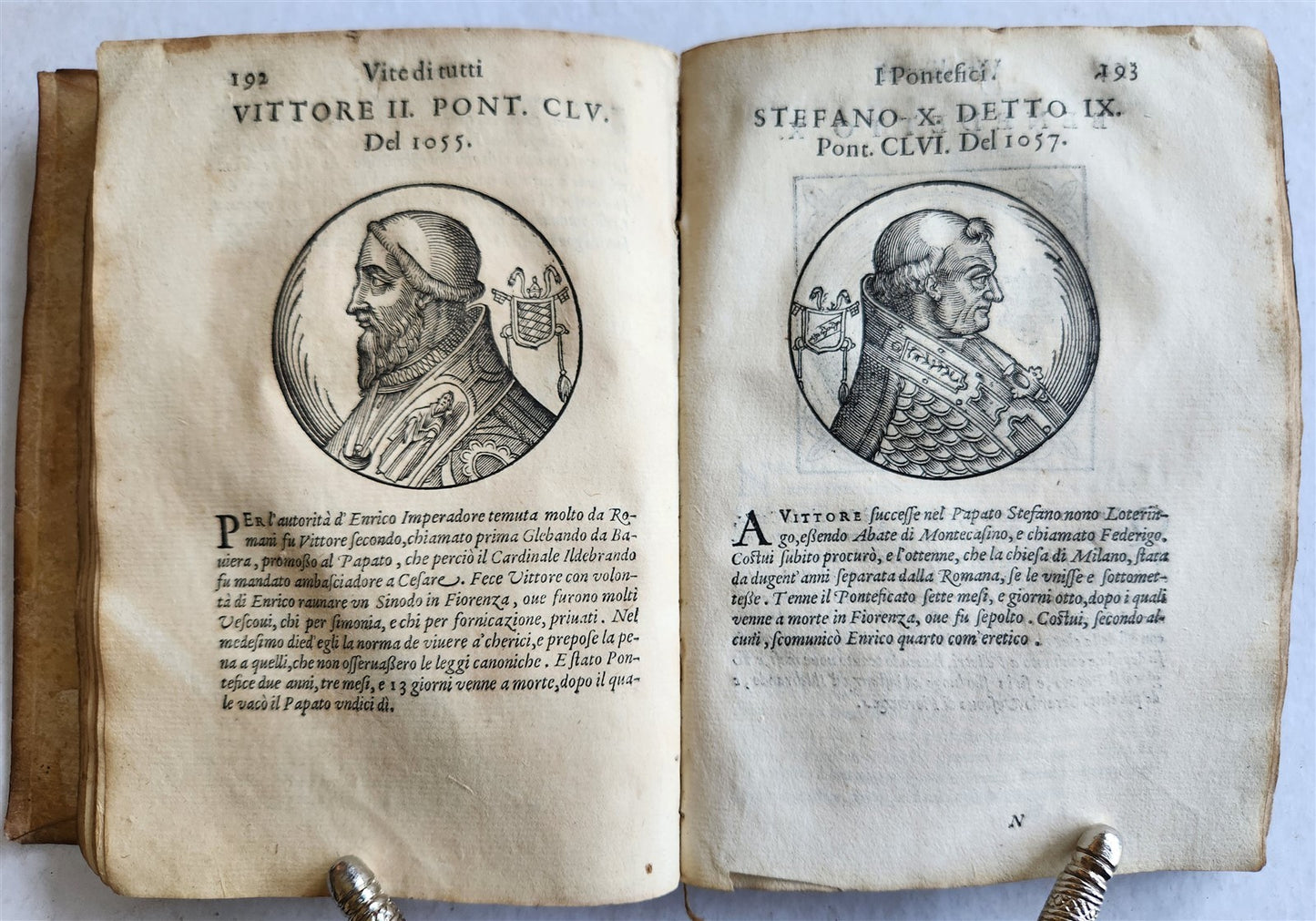 1592 LIVES of POPES ILLUSTRATED w/ 240 WOODCUTS antique 16th CENTURY
