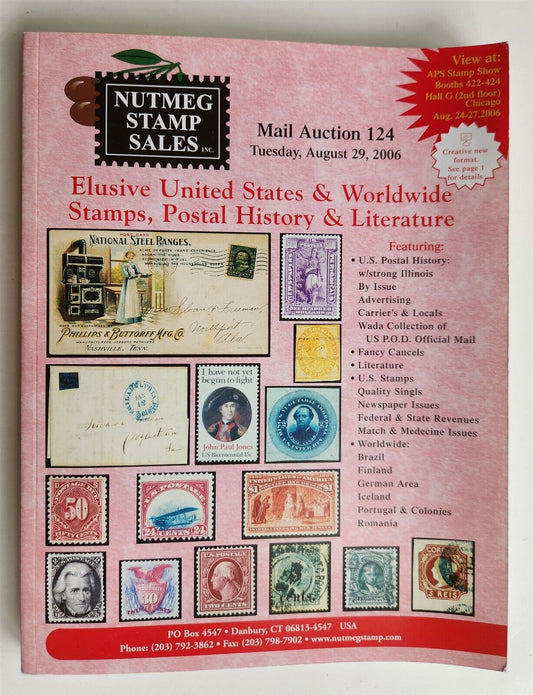 PHILATELIC STAMPS NUTMEG AUCTION CATALOG # 124 2006