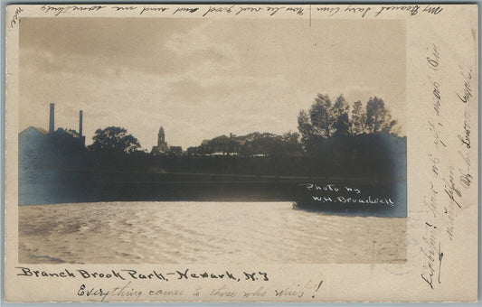 NEWARK NJ BRANCH BROOK PARK ANTIQUE REAL PHOTO POSTCARD RPPC