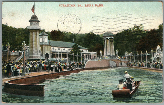 SCRANTON PA LUNA PARK ANTIQUE POSTCARD