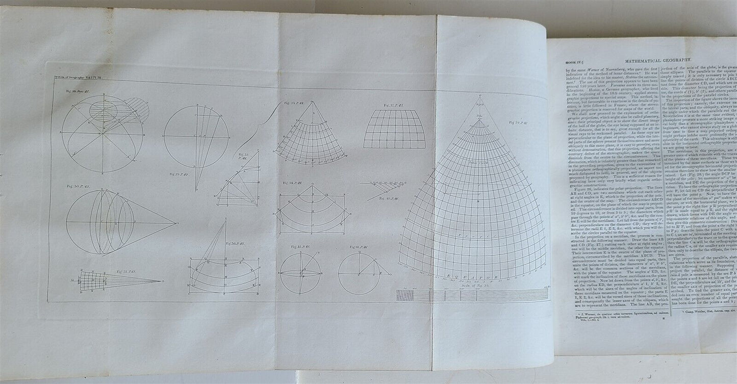1847 SYSTEM of UNIVERSAL GEOGRAPHY by S. WALKER Vol.I antique ILLUSTRATED FOLIO