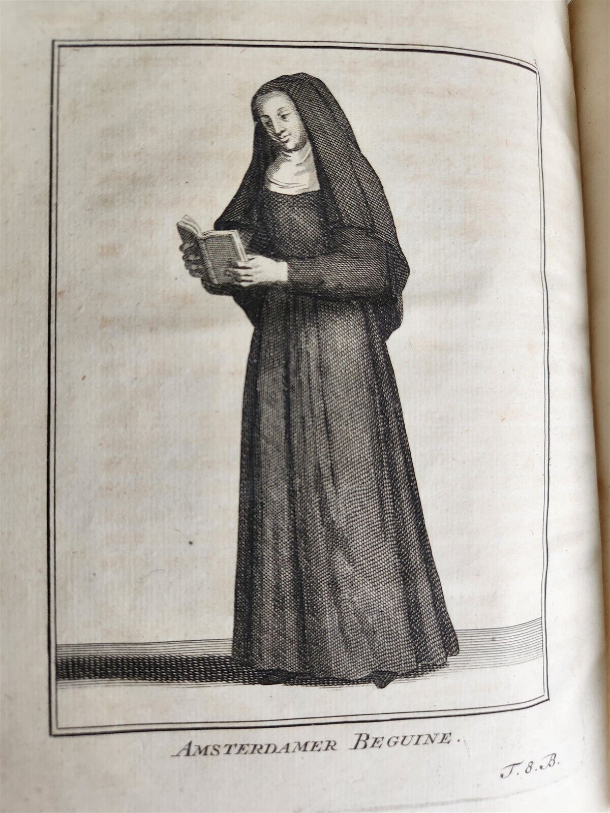 1756 ILLUSTRATED COSTUME HISTORY of MONKS & KNIGHTS for both sexes antique