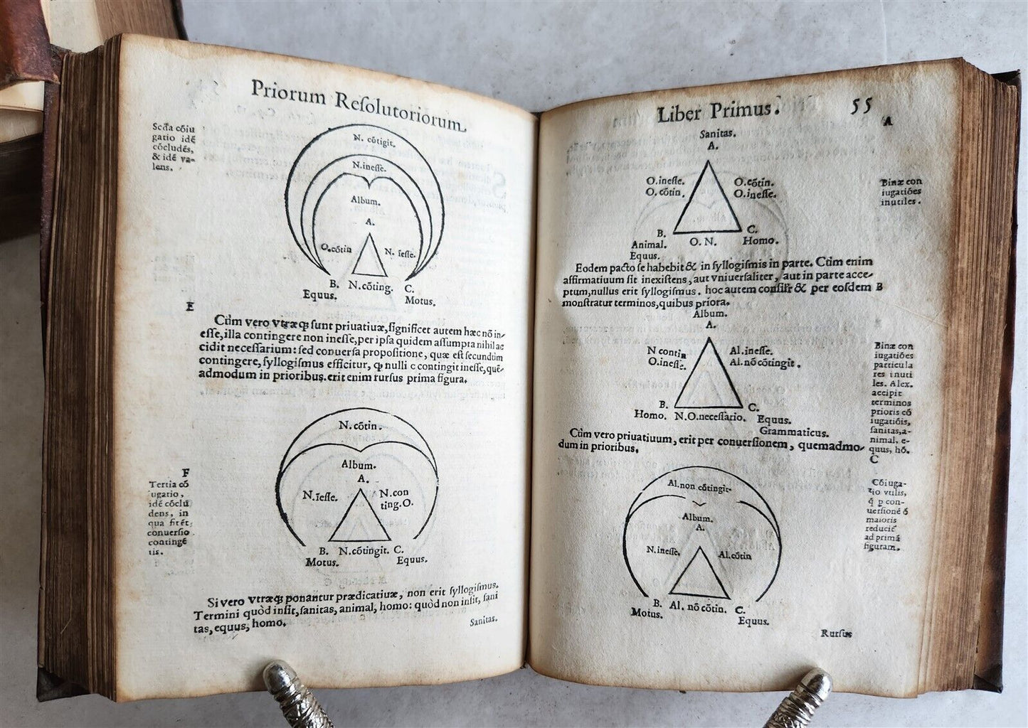1574 ARISTOTLE 6 VOLS SET ILLUSTRATED antique VELLUM BINDINGS MANUSCRIPT SPINES