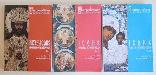 RUSSIAN & GREEK ORTHODOX ICONS & ART LOT of 3 2024 GERMAN AUCTION CATALOGS