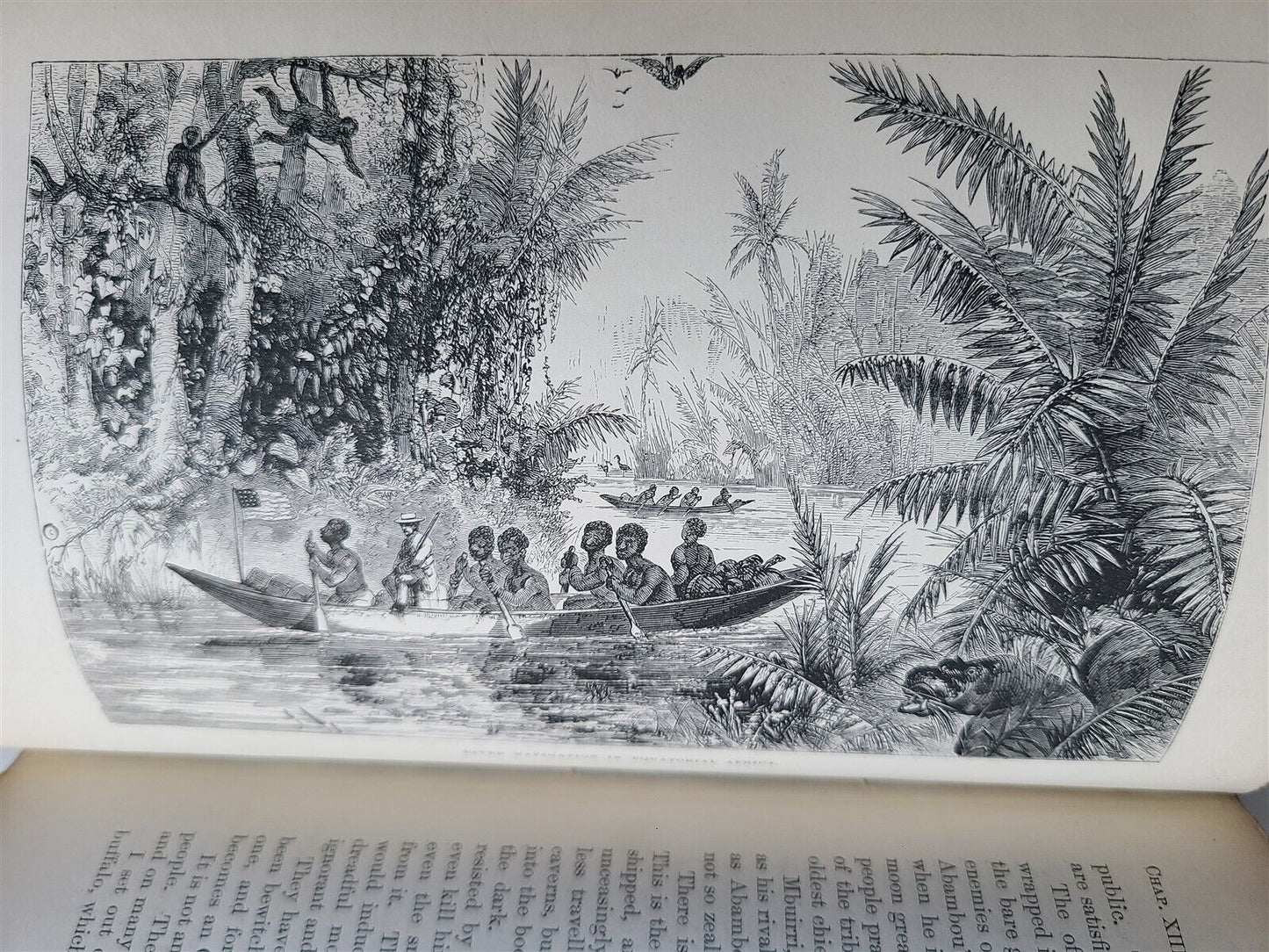 1861 EXPLORATIONS ADVENTURES in EQUATORIAL AFRICA by Chaillu illustrated antique