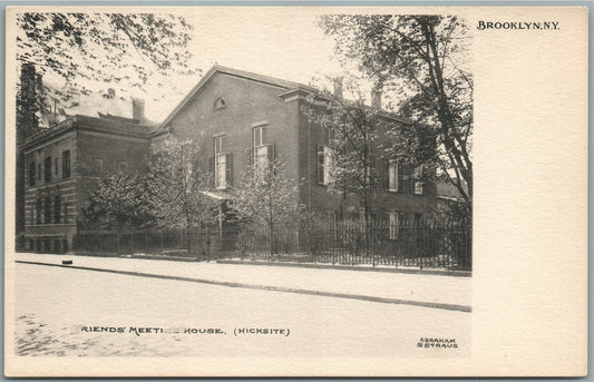 BROOKLYN NY FRIEND'S MEETING HOUSE ANTIQUE POSTCARD