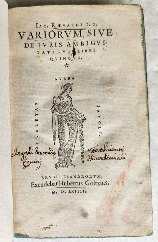 1564 ANCIENT ROMAN LAW TREATISE antique Variorum sive de iuris ambiguitatibus