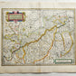 1640 MAP of GERMANY COLOGNE by WILLEM BLAEU antique AUTHENTIC hand colored