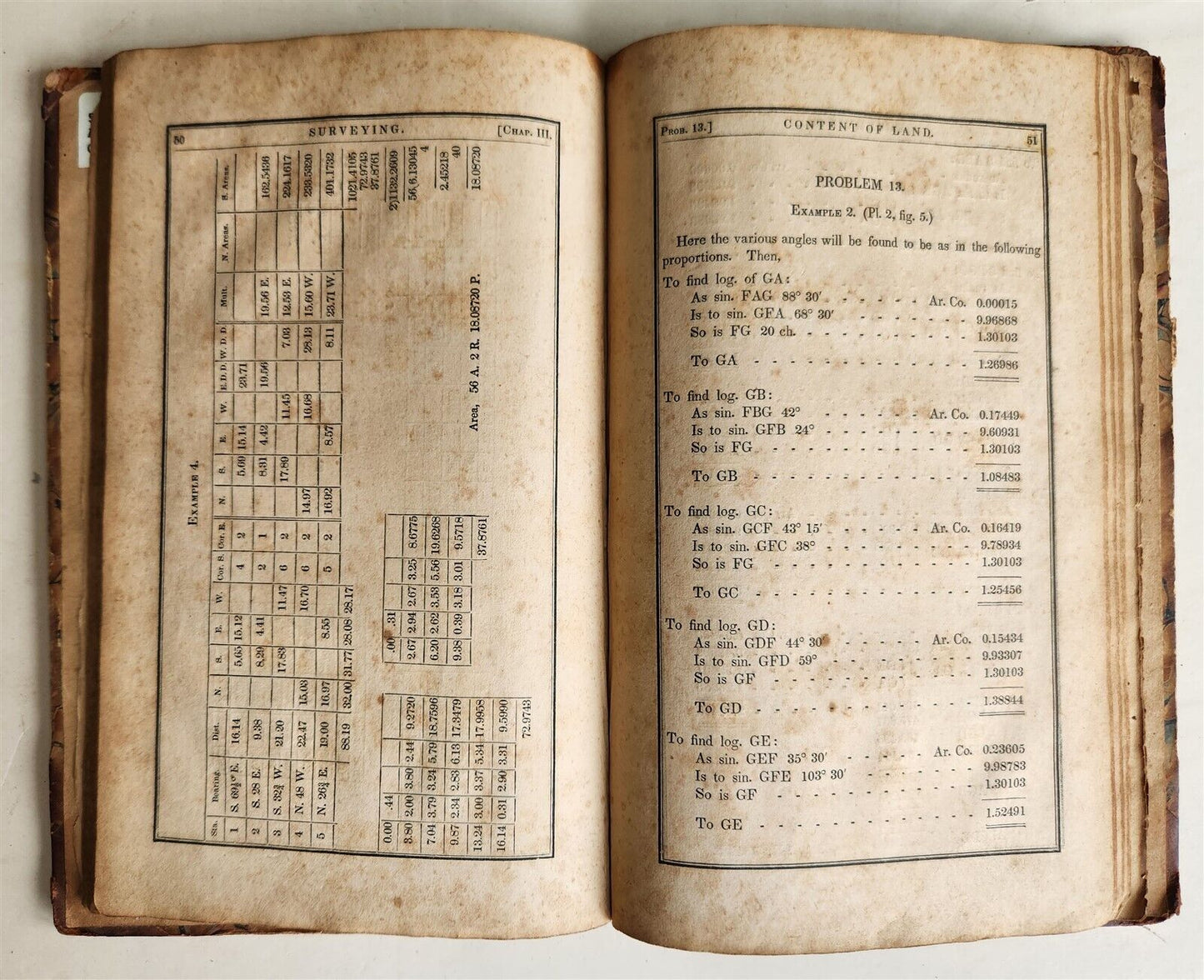 1837 COMPLETE KEY to GUMMERE'S SURVEYING by SAMUEL ALSOP antique PHILADELPHIA