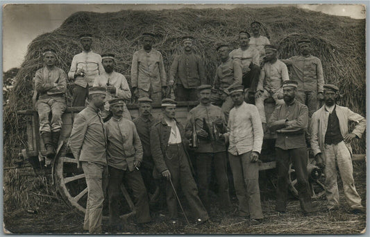 GERMAN SOLDIERS WWI ERA MILITARY GROUP ANTIQUE REAL PHOTO POSTCARD RPPC
