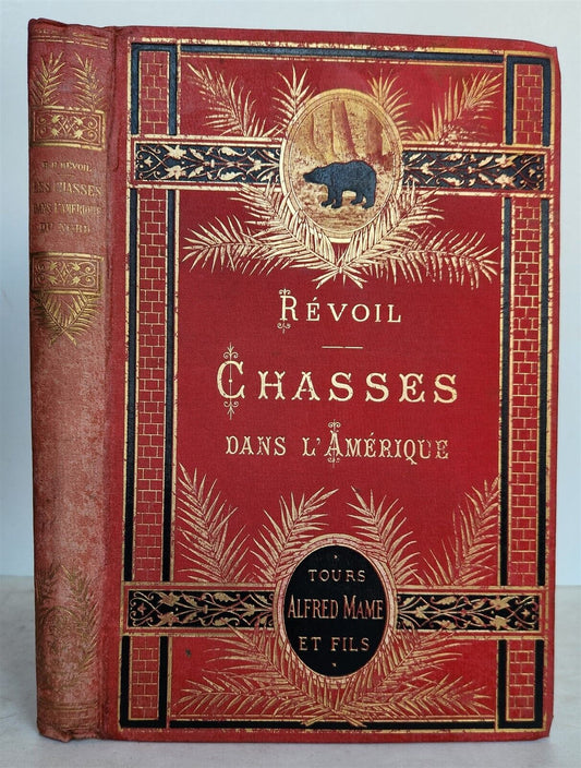 1884 HUNTING in NORTH AMERICA CHASSES dans AMERIQUE du NORD antique ILLUSTRATED