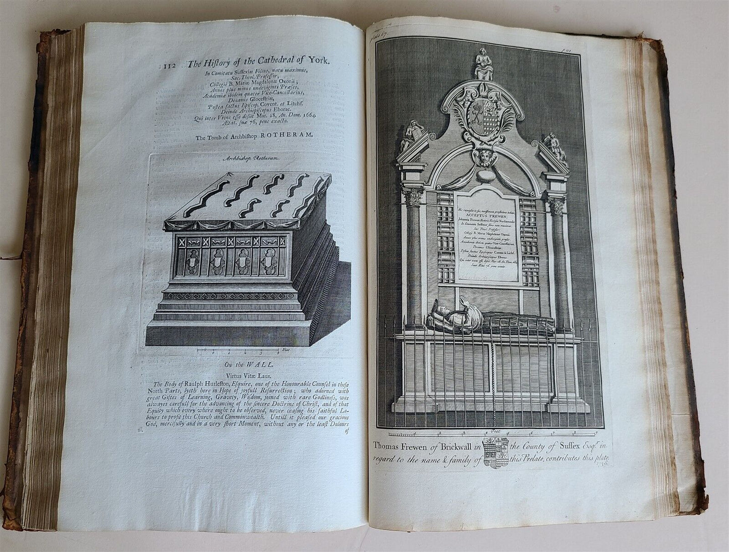 1755 DESCRIPTION HISTORY of CANTERBURY & YORK CHURCHES antique ILLUSTRATED FOLIO