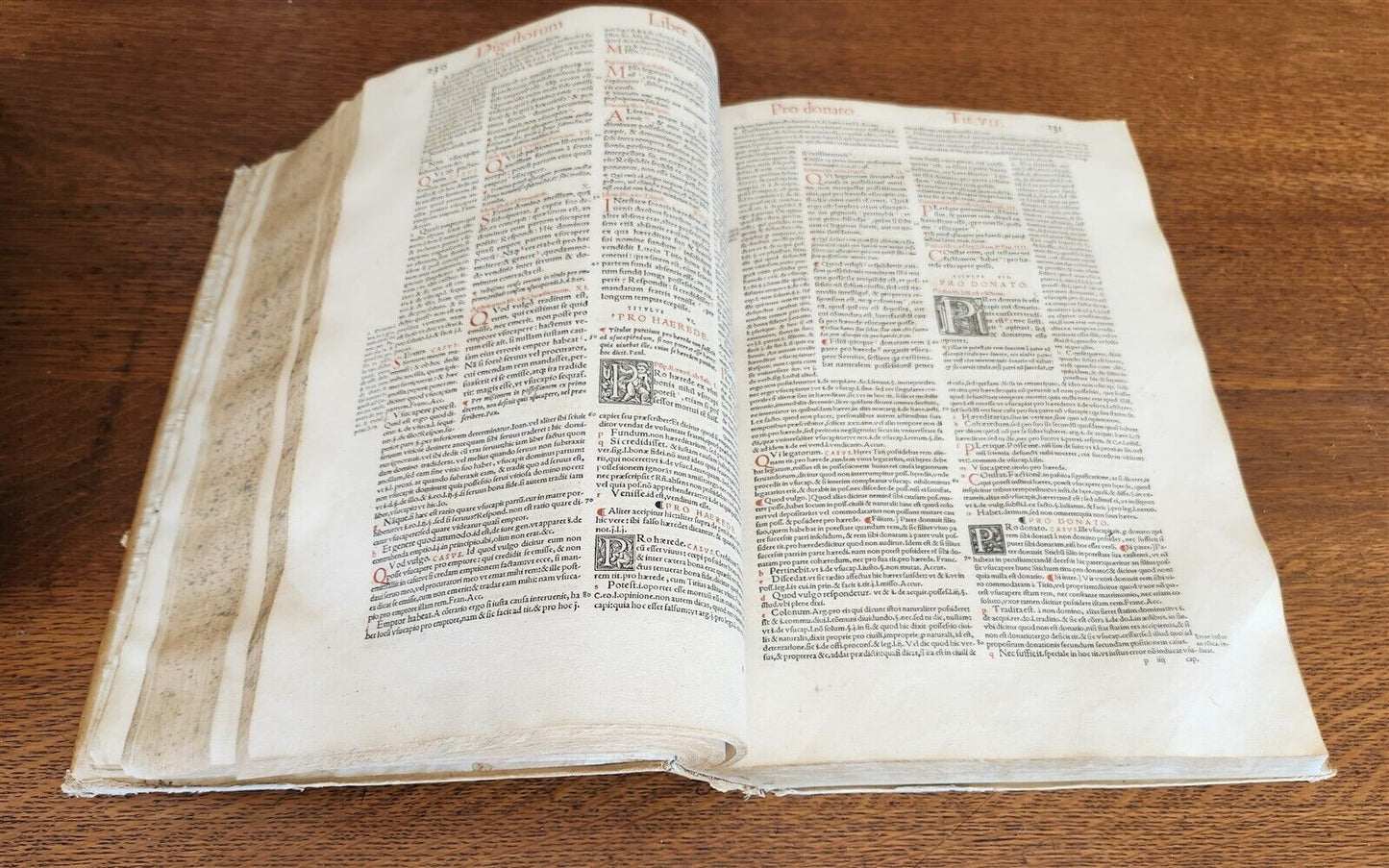 1556 LAW BOOK Corpus Juris Civilis DIGESTUM NOVUM antique MASSIVE FOLIO vellum