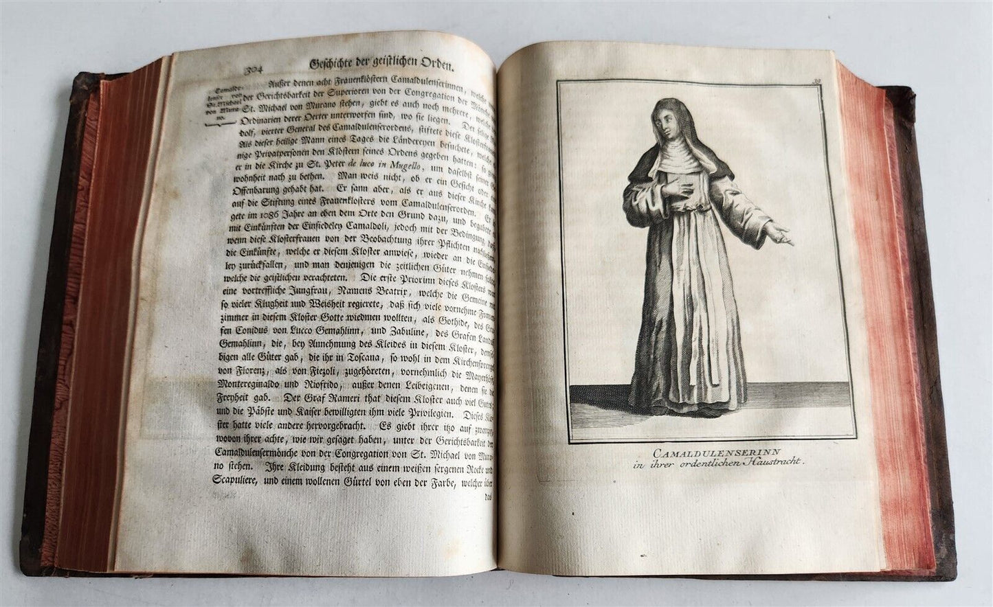 1755 ILLUSTRATED COSTUME HISTORY of MONKS & KNIGHTS for both sexes antique