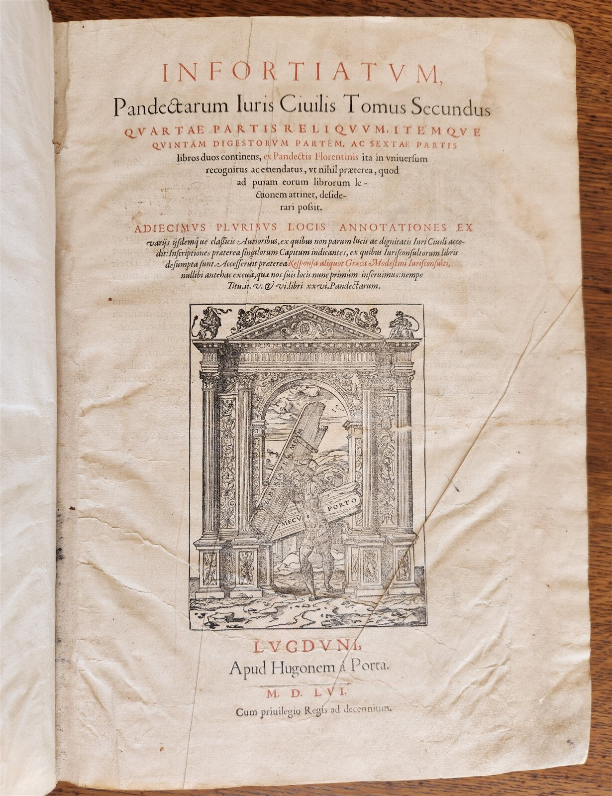 1556 LAW BOOK Corpus Juris Civilis PANDECTARUM antique MASSIVE FOLIO vellum