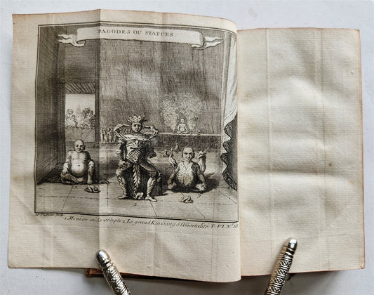 1749 HISTOIRE des VOYAGES VOL. 23 antique illustrated RELIGIONS in CHINA
