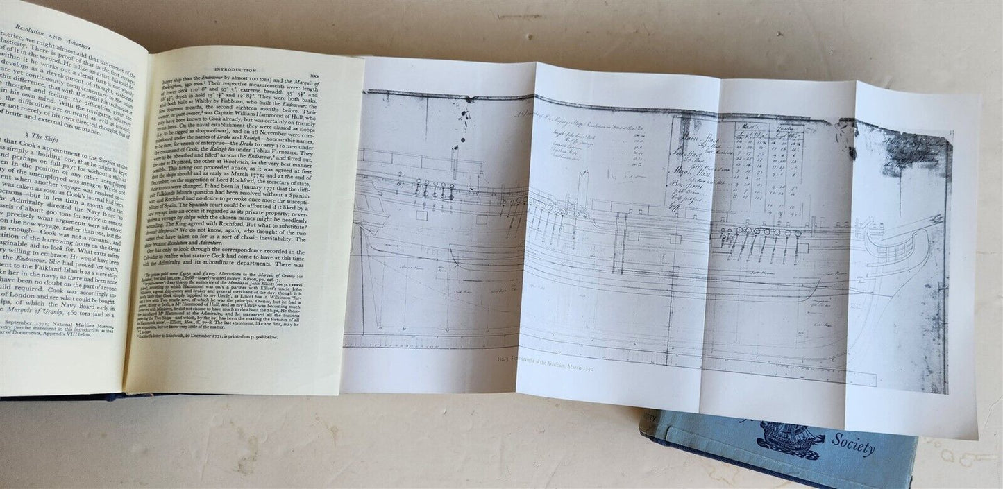 1967-74 JOURNALS of CAPTAIN JAMES COOK on HIS VOYAGES of DISCOVERY antique 5 VOL