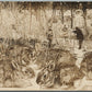 HUNTER w/ RABBITS EXAGERRATED ANTIQUE REAL PHOTO POSTCARD RPPC