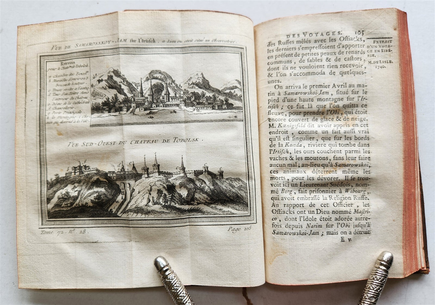 1768 HISTOIRE des VOYAGES illustrated TRAVELS to SIBERIA, RUSSIA vol. 72 antique