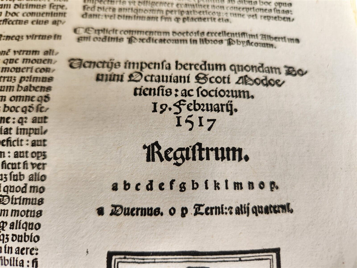 1517 POST-INCUNABULA ALBERTUS MAGNUS antique METAPHYSICA SCIENCE PHILOSOPHY