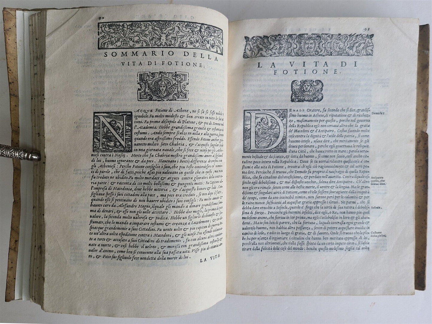 1560 PLUTARCH transl. by Lodovico Domenichi antique VELLUM BINDING 16th CENTURY