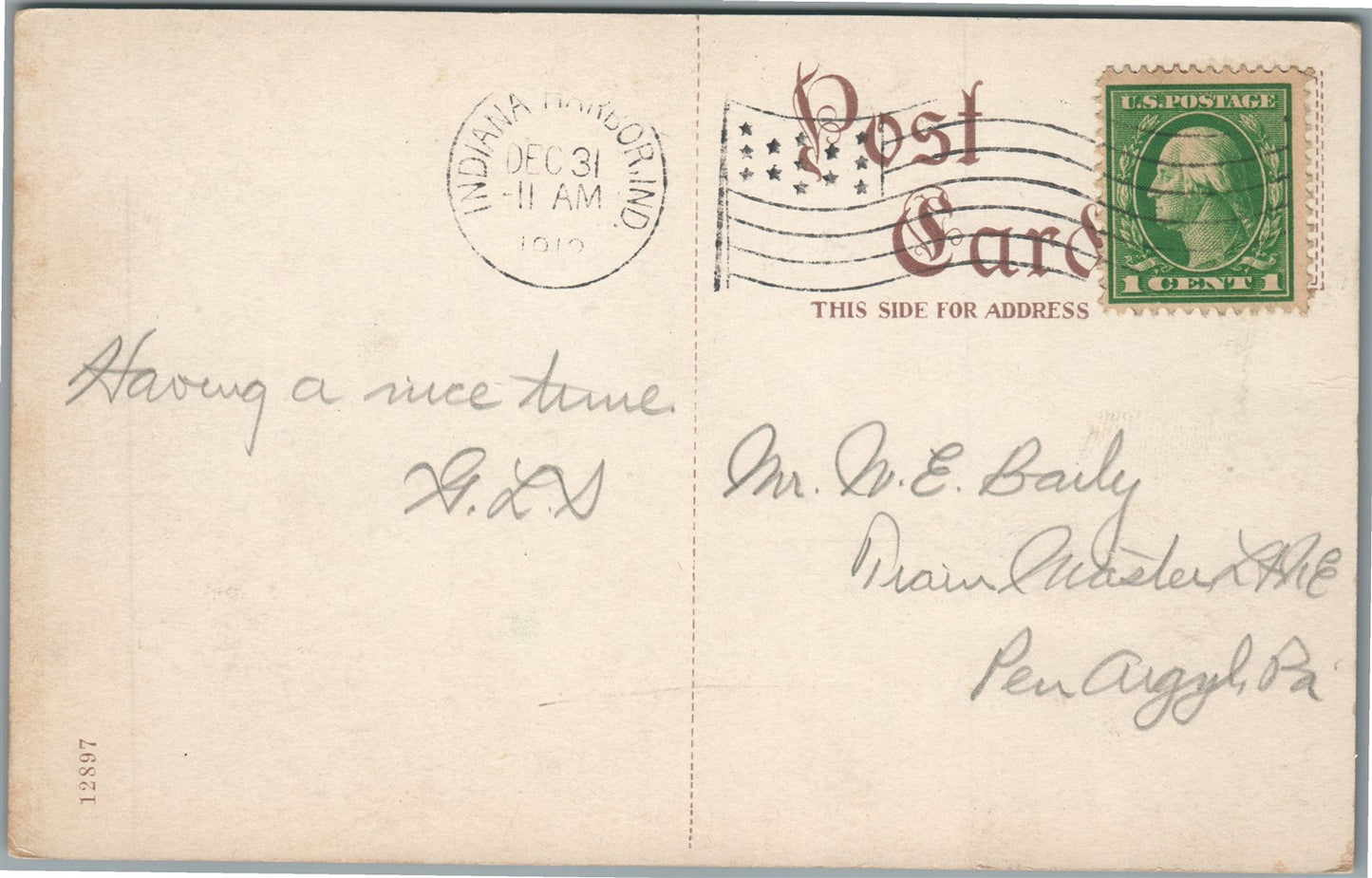 INDIANA HARBOR IN RAILROAD BRIDGES ANTIQUE POSTCARD