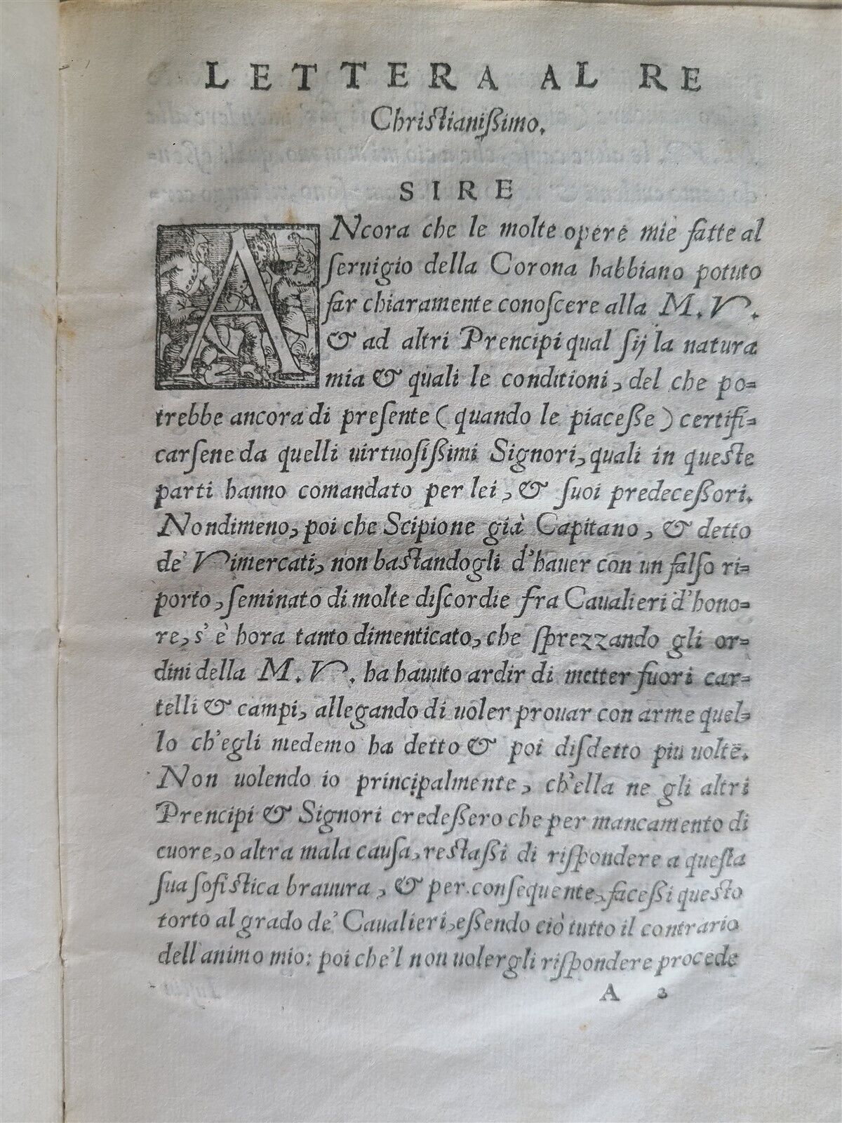 1561 DUELING MANIFESTO DELL ILL. SIGNOR LODOVICO BIRAGO antique 16th CENTURY