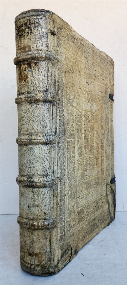 1593 DISPUTATIONES AGAINST HERETICS ROBERTI BELLARMINI antique PIGSKIN FOLIO v.3