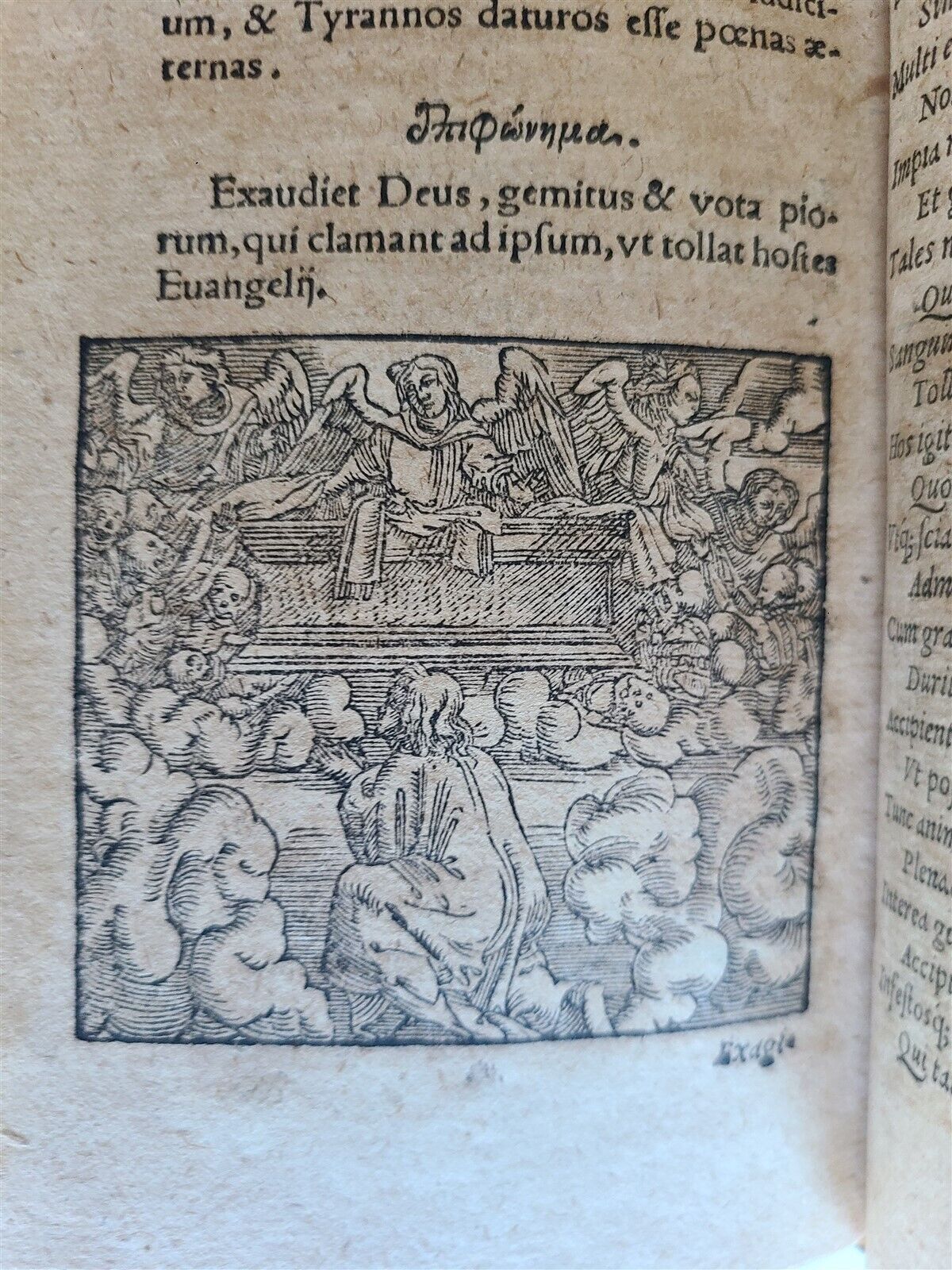 1575 APOCALYPSE COMMENTARY by D. Chytraeus ILLUSTRATED antique pigskin BINDING