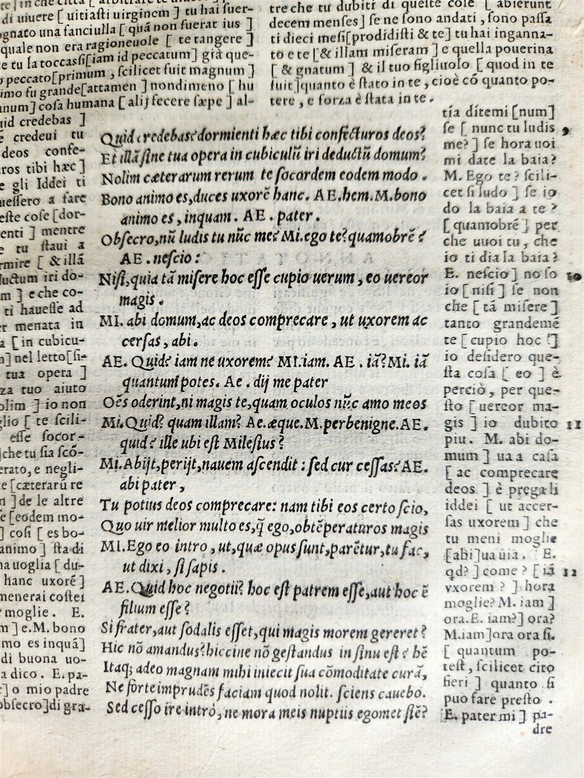1558 TERENCE in ITALIAN antique 16th CENTURY vellum