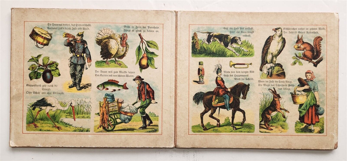 1900s antique ILLUSTRATED GERMAN CHILDREN BOOK NEUES BILDERALBUM accordion style