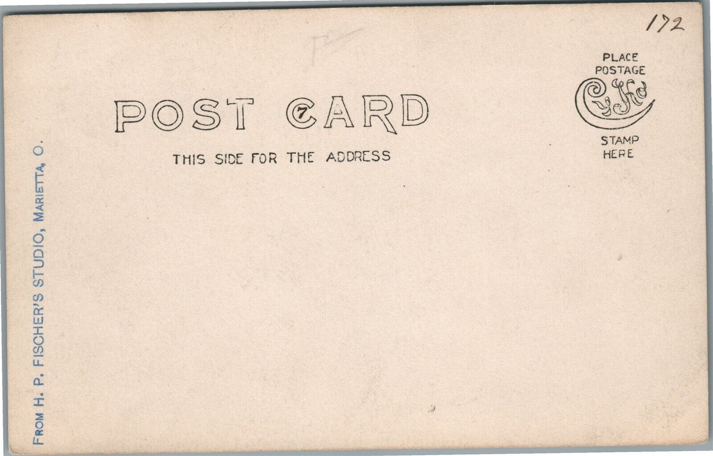 MARIETTA OH STREET SCENE ANTIQUE REAL PHOTO POSTCARD RPPC