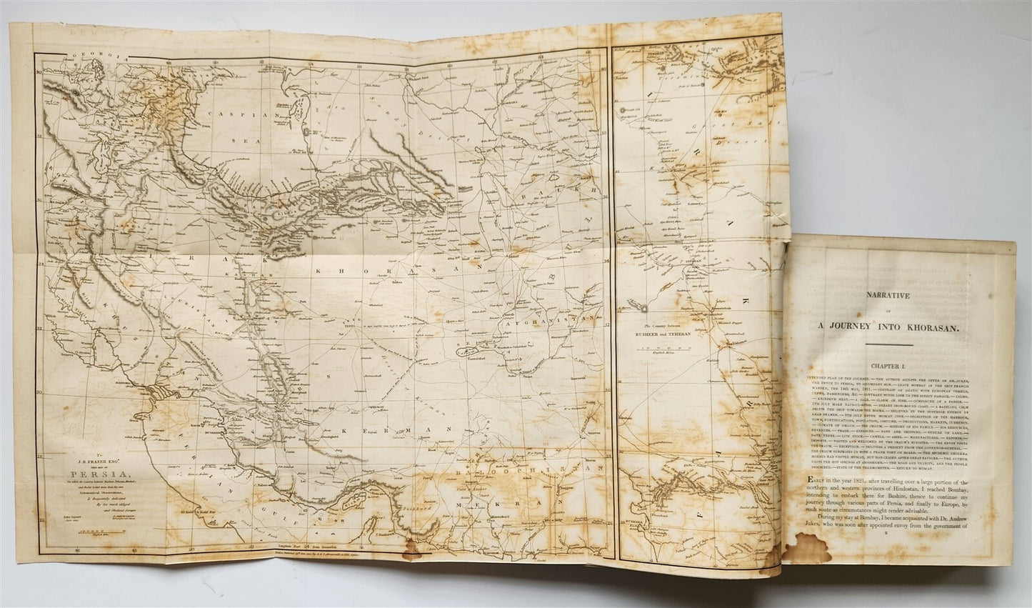 1825 NARRATIVE of a JORNEY INTO KHORSAN in the years 1821 & 1822 antique w/ MAP