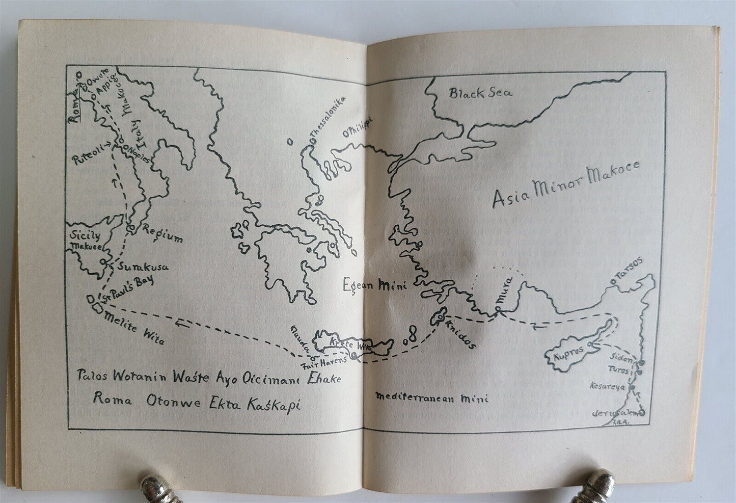 1925 DAKOTA INDIAN LANGUAGE LIFE of ST. PAUL antique AMERICANA ILLUSTRATED MAPS