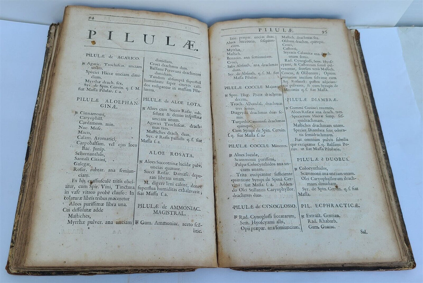 1721 PHARMACOPEIA in ENGLISH antique FOLIO