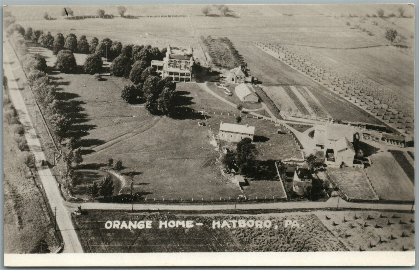 HATBORO PA ORANGE HOME VINTAGE REAL PHOTO POSTCARD RPPC