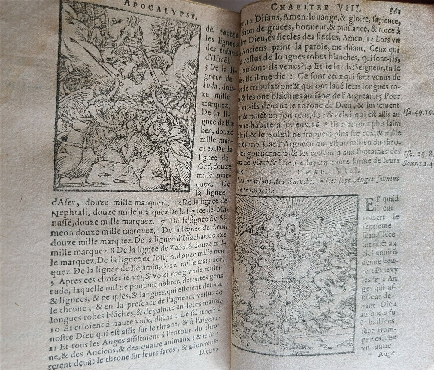 1617 BIBLE in FRENCH LE NOVUEAU TESTAMENT antique FULLY ILLUSTRATED