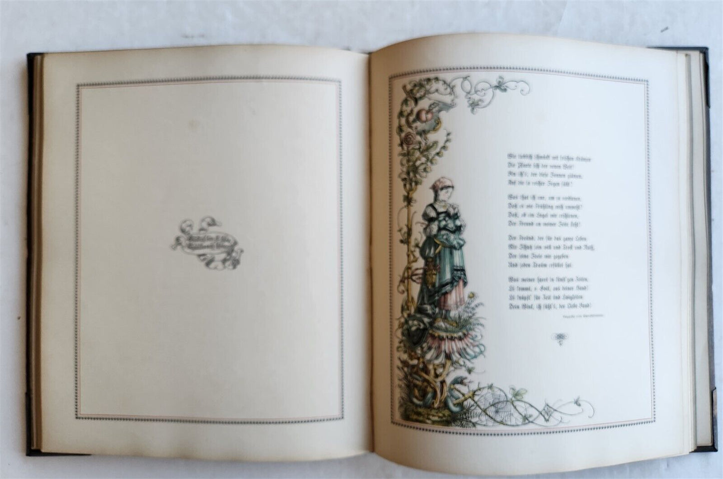 1890 FAMILY CHRONICLE w/ AMAZING BLIND-STAMPED LEATHER BINDING antique