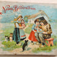 1900s antique ILLUSTRATED GERMAN CHILDREN BOOK NEUES BILDERALBUM accordion style