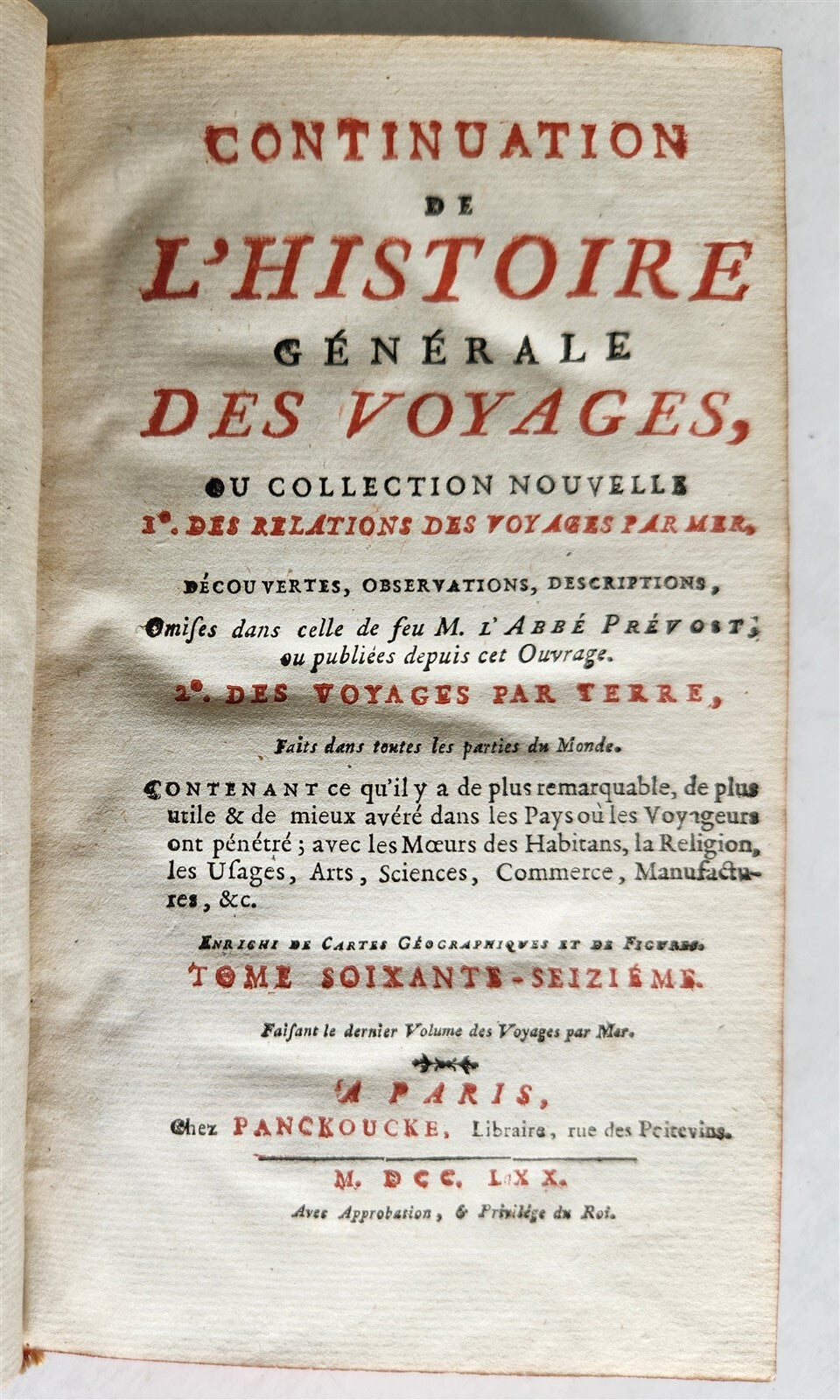 1770 HISTOIRE des VOYAGES VOL. 76 antique illustrated TRAVELS to SWEDEN