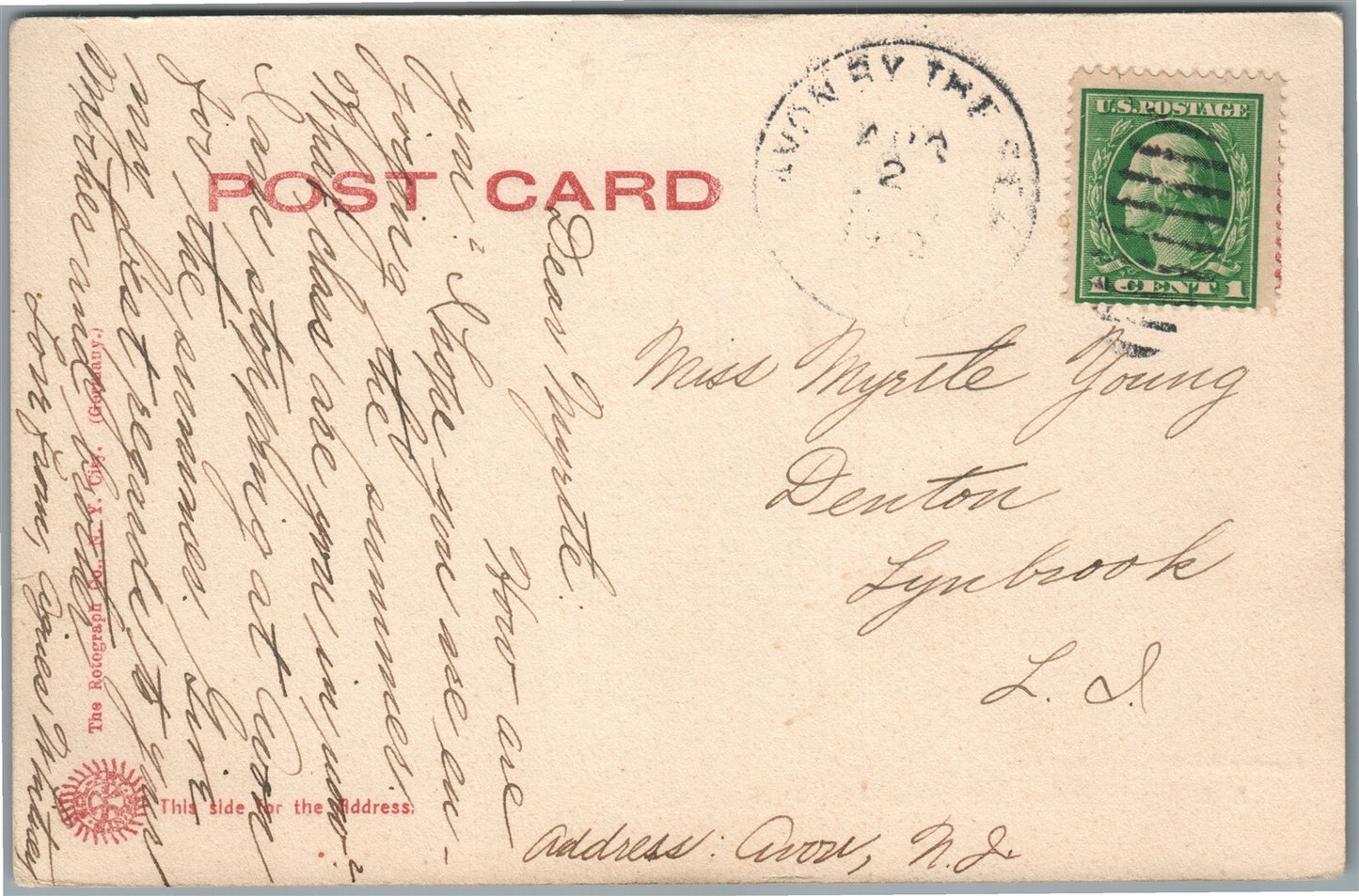 AVON BY THE SEA NJ NEPTUNE INN ANTIQUE POSTCARD