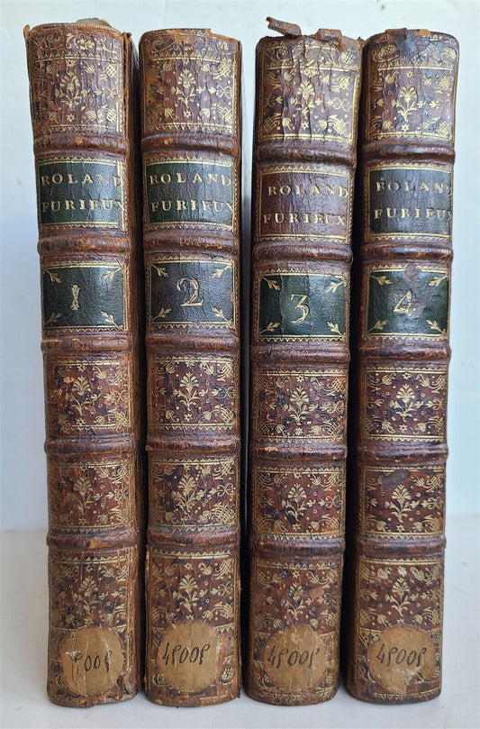 1775-83 ORLANDO FURIOSO by LODOVICO ARIOSTO 4 VOLUMES antique ILLUSTRATED POETRY