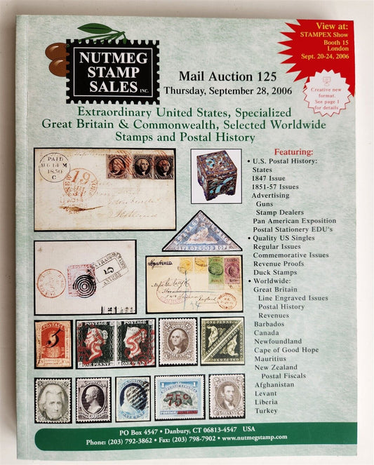 PHILATELIC STAMPS NUTMEG AUCTION CATALOG # 125 2006