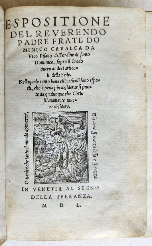 1550 EXPOSITION ON THE CREED antique 16th CENTURY vellum binding