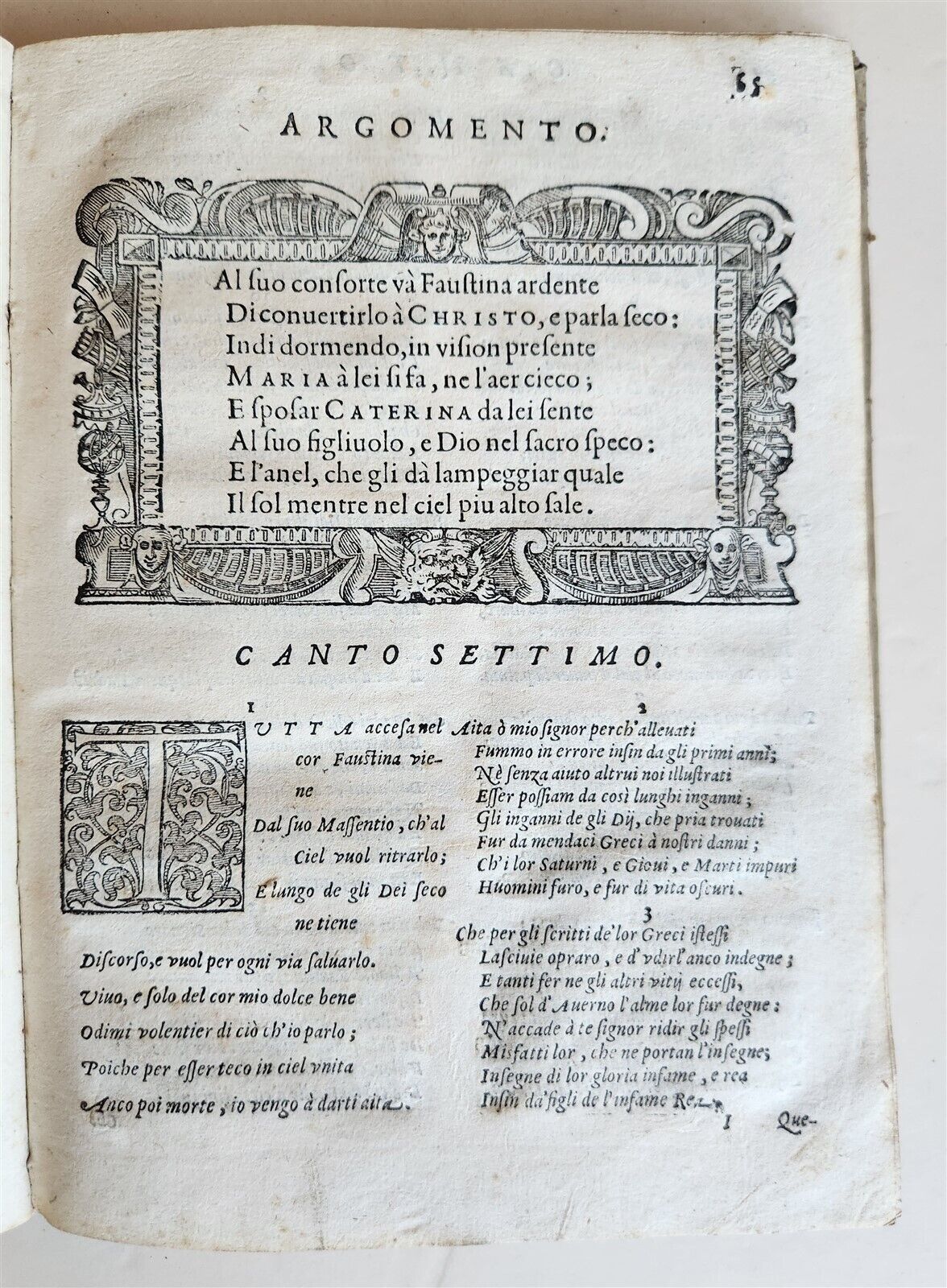 1595 CATERINA (of SPAIN) MARTIRIZATA POEMA SACRO antique VELLUM POETRY 16th CENT