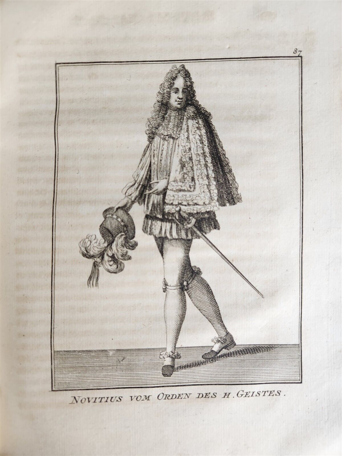 1756 ILLUSTRATED COSTUME HISTORY of MONKS & KNIGHTS for both sexes antique