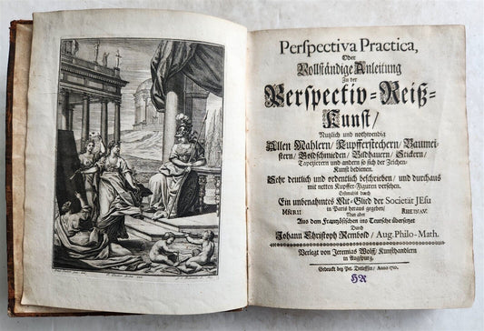 1710 DRAWING PERSPECTIVE for ARTISTS & ARCHITECTS antique ILLUSTRATED 150 PLATES