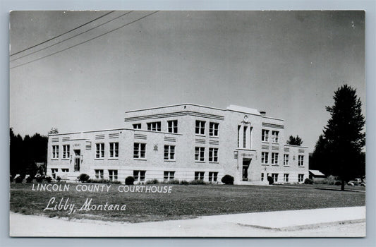 LIBBY MT LINCOLN COUNTY COURT HOUSE VINTAGE REAL PHOTO POSTCARD RPPC