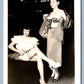 PAIR of MODEL GIRLS RISQUE VINTAGE REAL PHOTO POSTCARD RPPC GAY INTEREST