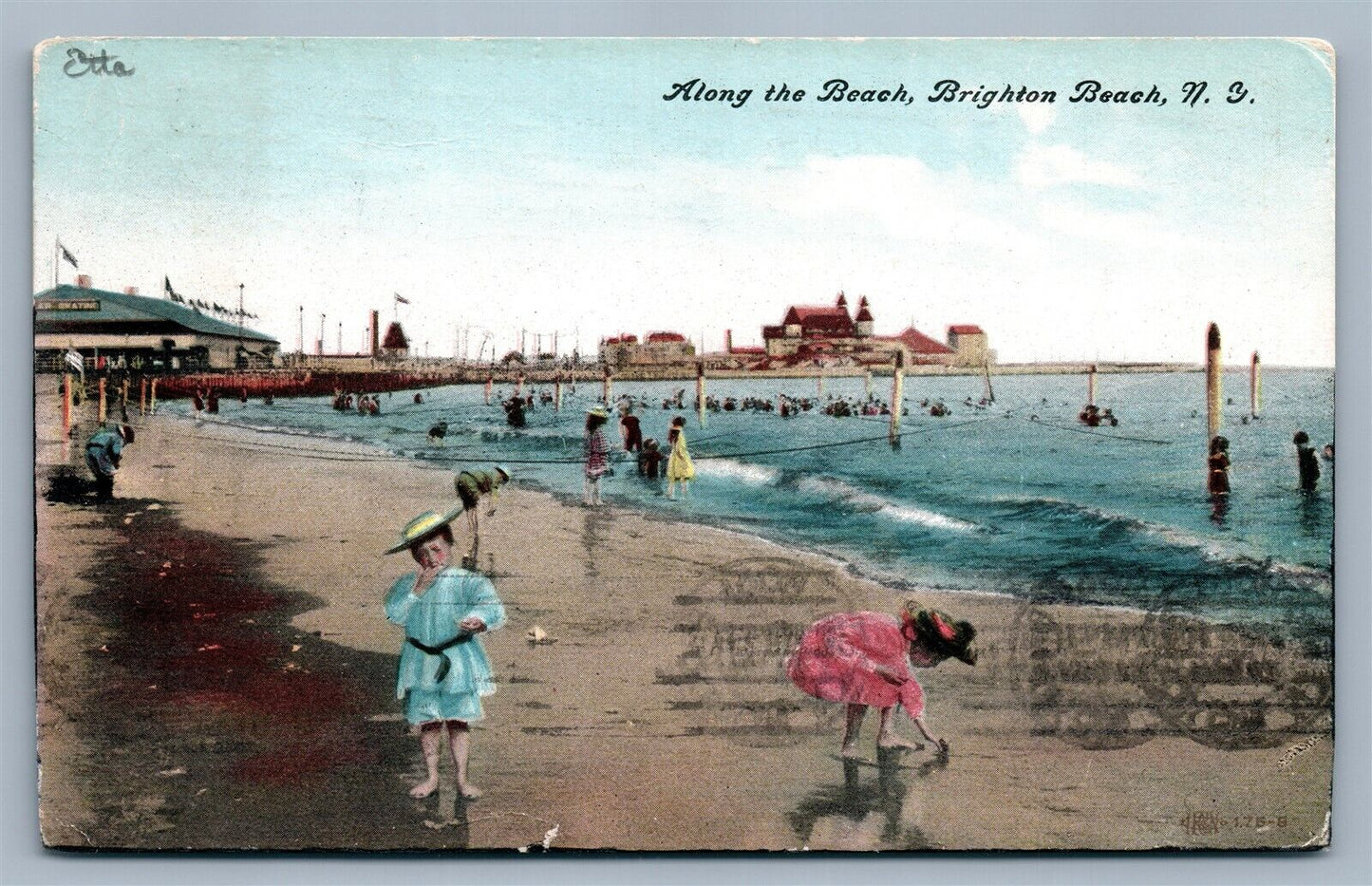 BROOKLYN NY BRIGHTON BEACH ANTIQUE POSTCARD